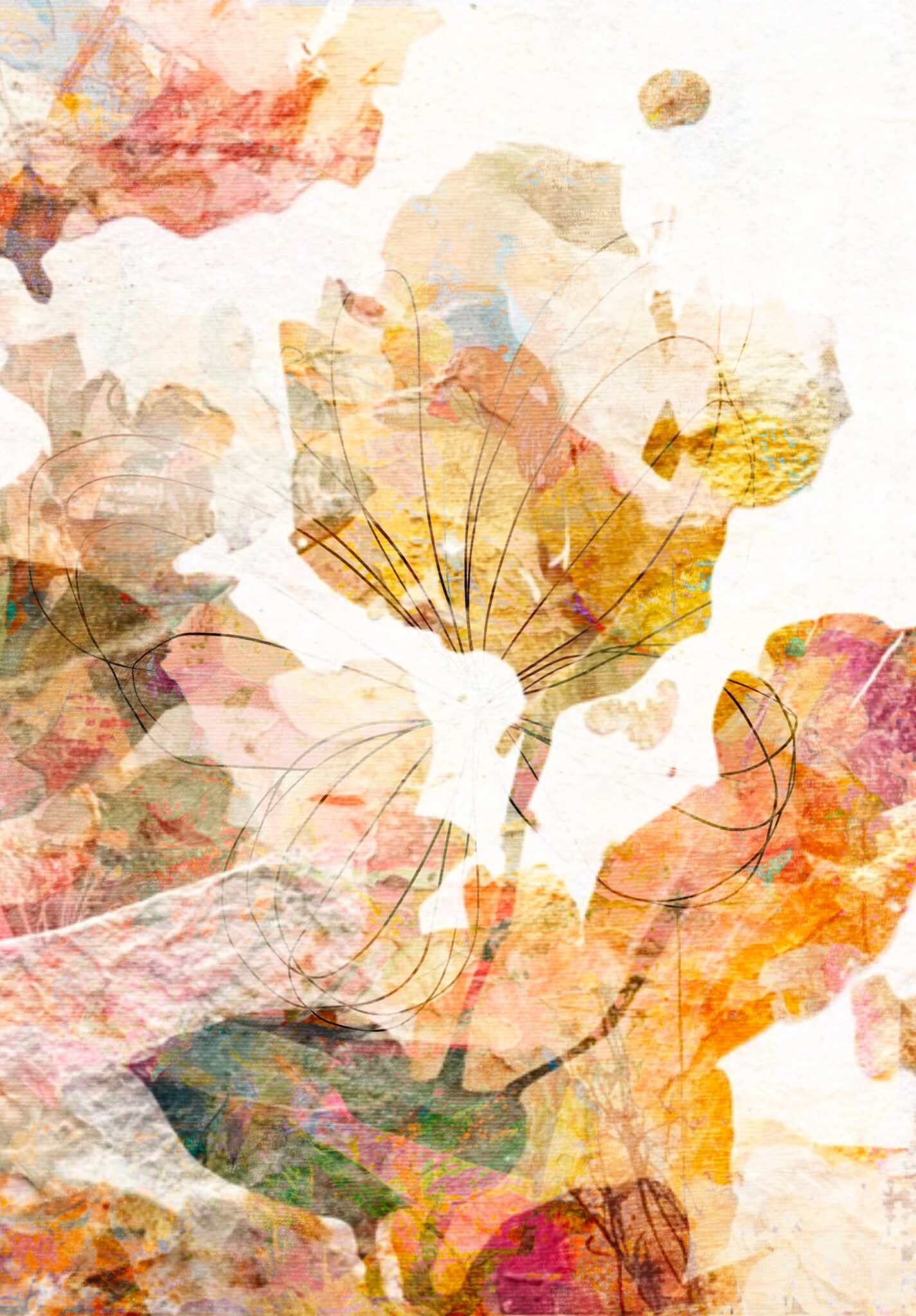 Free Printable Pastel Floral Collage Paper for Art Journals
